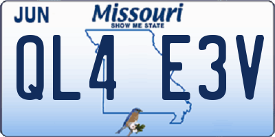 MO license plate QL4E3V