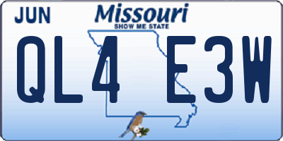 MO license plate QL4E3W