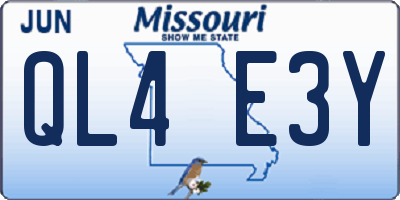 MO license plate QL4E3Y
