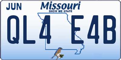 MO license plate QL4E4B
