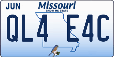 MO license plate QL4E4C