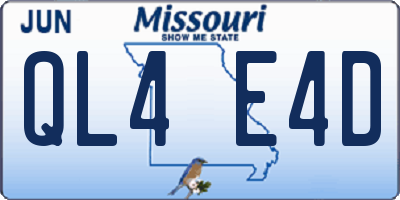MO license plate QL4E4D