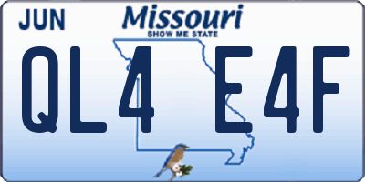 MO license plate QL4E4F