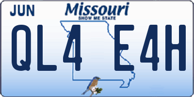 MO license plate QL4E4H