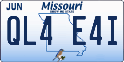MO license plate QL4E4I
