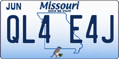 MO license plate QL4E4J