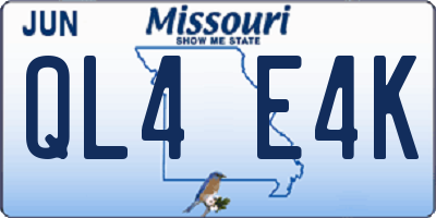 MO license plate QL4E4K