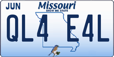 MO license plate QL4E4L