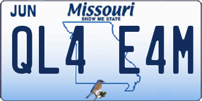 MO license plate QL4E4M
