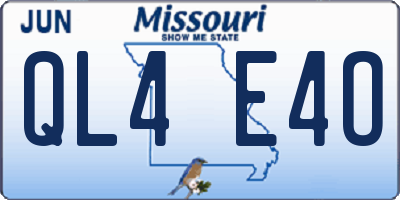 MO license plate QL4E4O