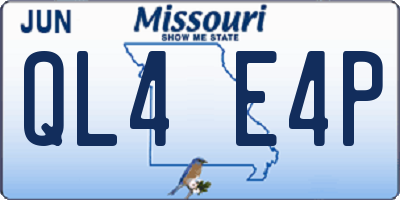 MO license plate QL4E4P