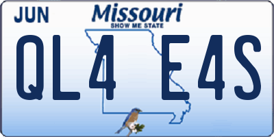 MO license plate QL4E4S