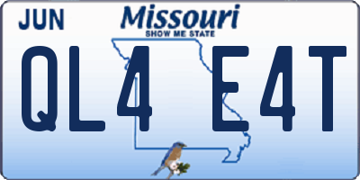 MO license plate QL4E4T