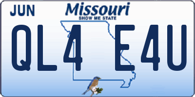 MO license plate QL4E4U