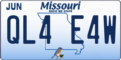 MO license plate QL4E4W