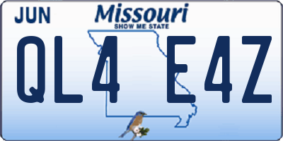MO license plate QL4E4Z
