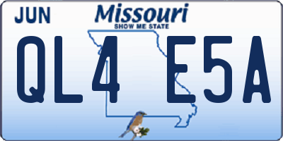 MO license plate QL4E5A