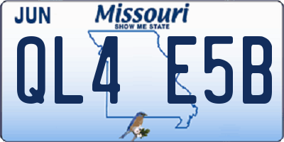 MO license plate QL4E5B