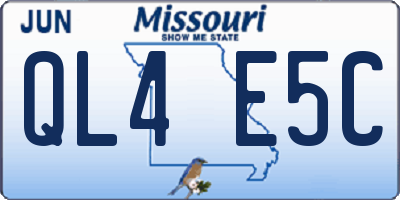 MO license plate QL4E5C