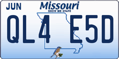 MO license plate QL4E5D
