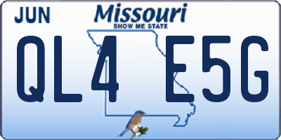 MO license plate QL4E5G