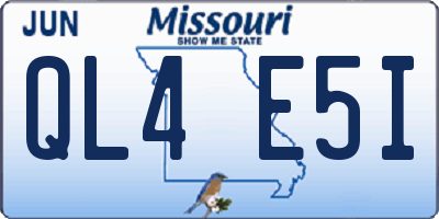 MO license plate QL4E5I