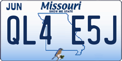 MO license plate QL4E5J