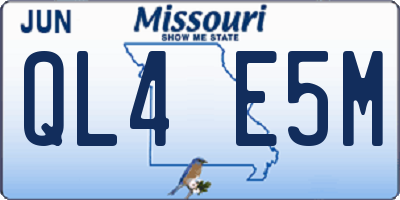 MO license plate QL4E5M