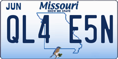 MO license plate QL4E5N