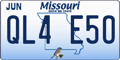 MO license plate QL4E5O