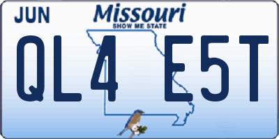 MO license plate QL4E5T