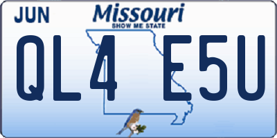 MO license plate QL4E5U