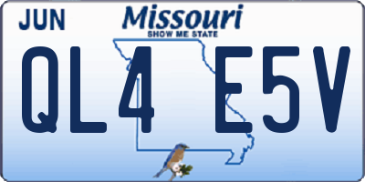 MO license plate QL4E5V