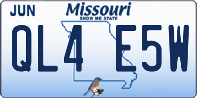 MO license plate QL4E5W
