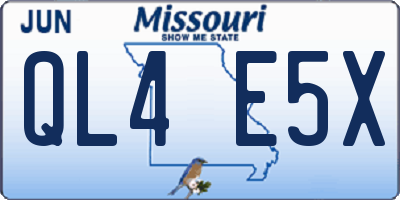 MO license plate QL4E5X