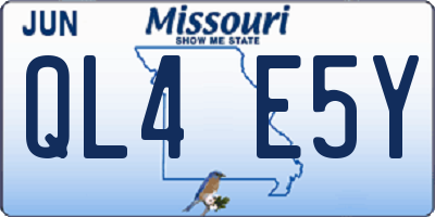 MO license plate QL4E5Y