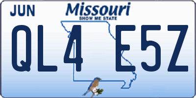 MO license plate QL4E5Z