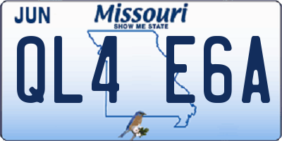 MO license plate QL4E6A