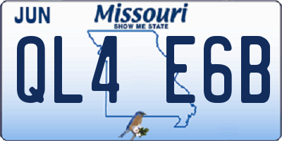 MO license plate QL4E6B
