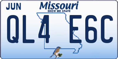 MO license plate QL4E6C