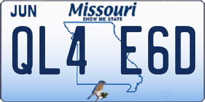 MO license plate QL4E6D