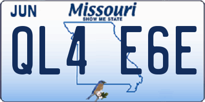 MO license plate QL4E6E
