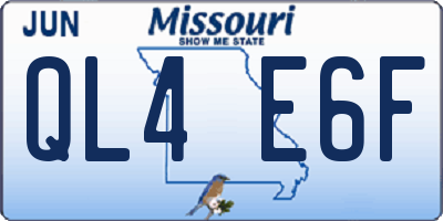 MO license plate QL4E6F