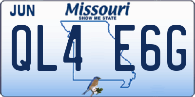MO license plate QL4E6G