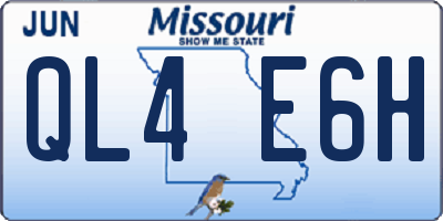 MO license plate QL4E6H