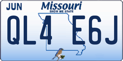 MO license plate QL4E6J
