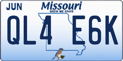 MO license plate QL4E6K