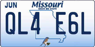 MO license plate QL4E6L