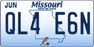 MO license plate QL4E6N