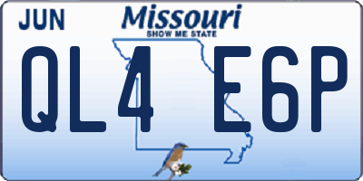 MO license plate QL4E6P